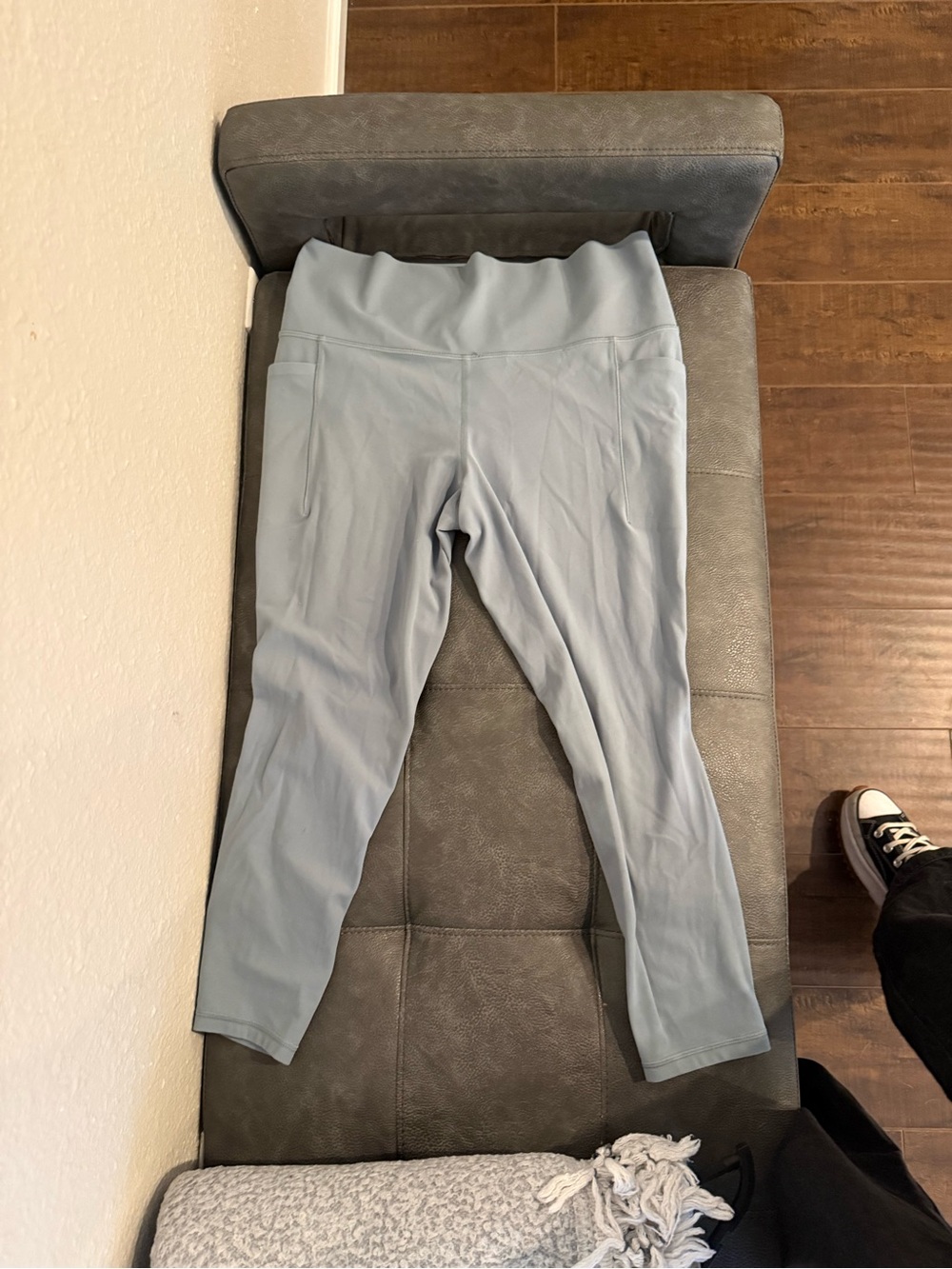 Athleta Light Blue High-Rise Leggings with Hidden Pocket
